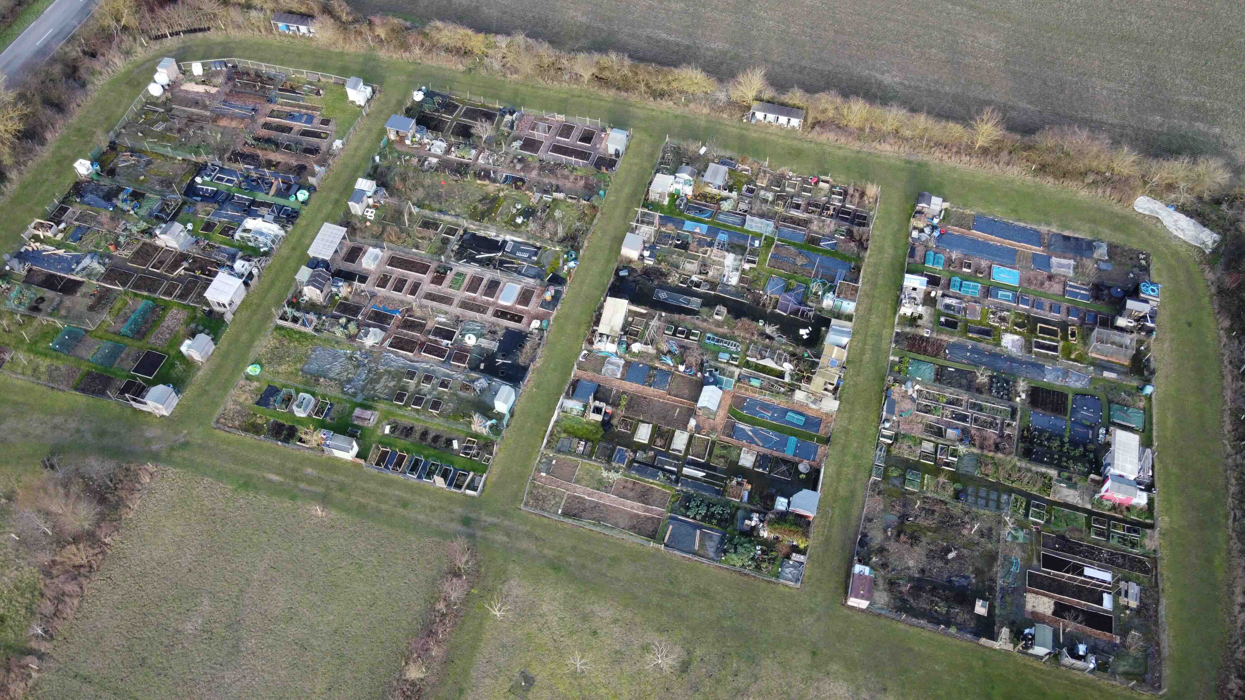 Aerial view of Gransden Allotments